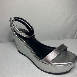 Aldo Platform Sandals Silver 8